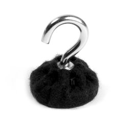 M-HOOK-32/black, Hakenset met bescherming tegen krassen, sokkel met vilt omvat, zwart