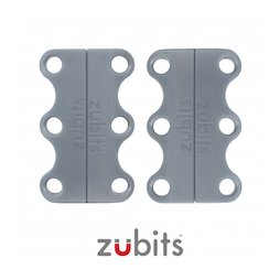 M-ZUB-01/grey, Zubits® S, lacci magnetici per le scarpe, per bambini & anziani, grigio