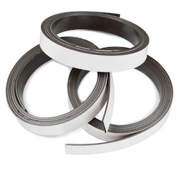 MT-10/white, Farbiges Magnetband 10 mm, zum selber Beschriften und Zuschneiden, Rollen à 1 m, weiß