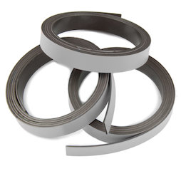 MT-10/silver, Farbiges Magnetband 10 mm, zum selber Beschriften und Zuschneiden, Rollen à 1 m, silberfarben
