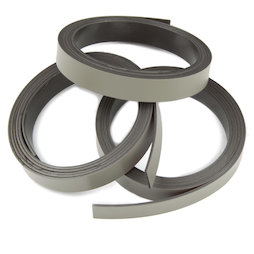 MT-10/gray, Farbiges Magnetband 10 mm, zum selber Beschriften und Zuschneiden, Rollen à 1 m, grau