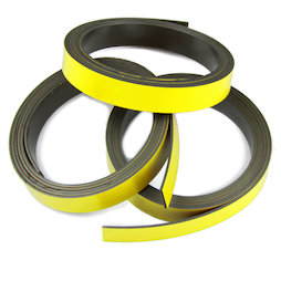 MT-10/yellow, Farbiges Magnetband 10 mm, zum selber Beschriften und Zuschneiden, Rollen à 1 m, gelb