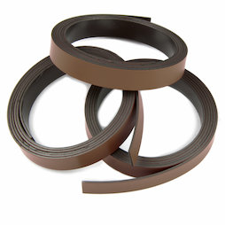 MT-10/brown, Farbiges Magnetband 10 mm, zum selber Beschriften und Zuschneiden, Rollen à 1 m, braun