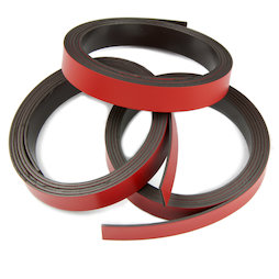 MT-10/red, Farbiges Magnetband 10 mm, zum selber Beschriften und Zuschneiden, Rollen à 1 m, rot