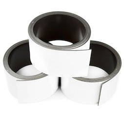 MT-30/white, Farbiges Magnetband 30 mm, zum selber Beschriften und Zuschneiden, Rollen à 1 m, weiß