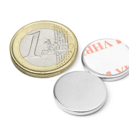Scheibenmagnet (selbstklebend) Ø 18 mm, Höhe 2 mm