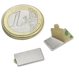 Q-15-08-01-STIC, Bloque magnético (adhesivo) 15 x 8 x 1 mm, neodimio, N35, niquelado