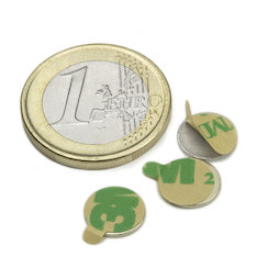 S-9.5-0.75-STIC, Scheibenmagnet (selbstklebend) Ø 9,5 mm, Höhe 0,75 mm, Neodym, N35, vernickelt