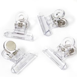 LIV-113, Magnetklammern transparent, aus Kunststoff, 4er-Set