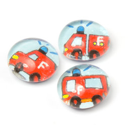 LIV-118/fire, Reddingswagen, handgemaakte koelkastmagneten, set van 3, brandweer