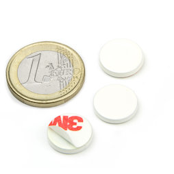 PAS-13-W, Metallscheibe selbstklebend, weiß, Ø 13 mm, als Gegenstück zu Magneten, kein Magnet!