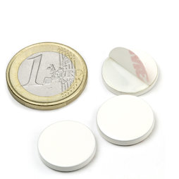 PAS-16-W, Metallscheibe selbstklebend, weiß, Ø 16 mm, als Gegenstück zu Magneten, kein Magnet!