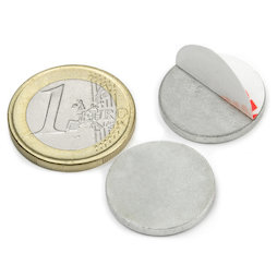 PAS-20, Metal disc self-adhesive, Ø 20 mm, as a counterpart to magnets, not a magnet!