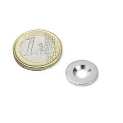 MD-15, Metallscheibe mit Senkbohrung, Ø 15 mm, als Gegenstück zu Magneten, kein Magnet!