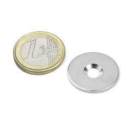 MD-23, Metal disc with counterbore, Ø 23 mm, as a counterpart to magnets, not a magnet!