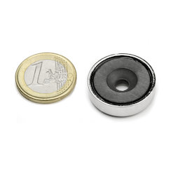 CSF-25, Imán en recipiente de ferrita, con taladro avellanado, Ø 25 mm