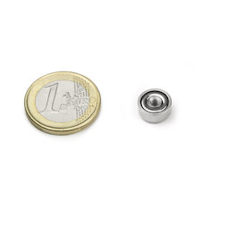 Topfmagnet mit Innengewinde M3