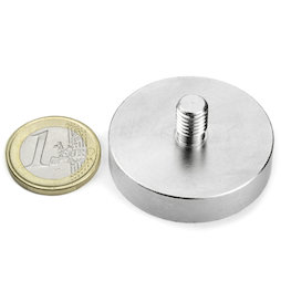 GTN-40, Topfmagnet mit Gewindezapfen, Ø 40 mm, Gewinde M8, Haftkraft ca. 45 kg