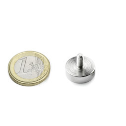 GTN-16, Topfmagnet mit Gewindezapfen, Ø 16 mm, Gewinde M4, Haftkraft ca. 8 kg