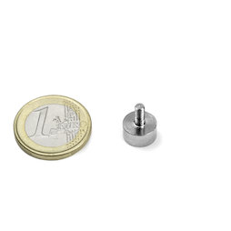 GTN-10, Topfmagnet mit Gewindezapfen, Ø 10 mm, Gewinde M3, Haftkraft ca. 2,5 kg