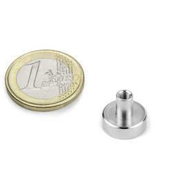 TCN-13, Imán en recipiente con casquillo roscado, Ø 13 mm, rosca M3