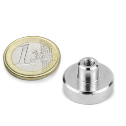 TCN-20, Potmagneet met draadbus, Ø 20 mm, schroefdraad M4