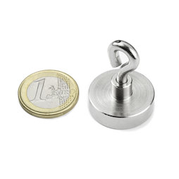 OTN-25, Magnete con base in acciaio con occhiello, Ø 25 mm, filettatura M4