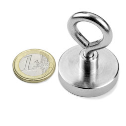 OTN-32, Topfmagnet mit Öse, Ø 32 mm, Gewinde M5