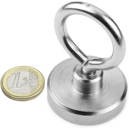 OTN-40, Topfmagnet mit Öse, Ø 40 mm, Gewinde M6