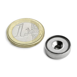 CSN-HT-16, Imán en recipiente avellanado, Ø 16 mm, fza. sujec. aprox. 4 kg