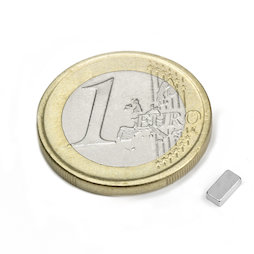 Q-05-2.5-1.5-HN, Quadermagnet 5 x 2,5 x 1,5 mm, Neodym, 44H, vernickelt