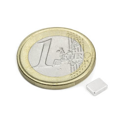 Q-05-04-1.5-N, Blokmagneet 5 x 4 x 1,5 mm, neodymium, N48, vernikkeld