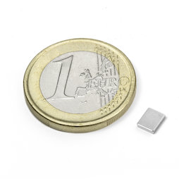 Q-05-04-01-N, Bloque magnético 5 x 4 x 1 mm, neodimio, N50, niquelado