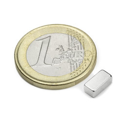 Q-08-04-03-N, Bloque magnético 8 x 4 x 3 mm, neodimio, N45, niquelado