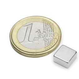 Q-08-08-04-N, Bloque magnético 8 x 8 x 4 mm, neodimio, N45, niquelado