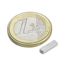 Q-10-03-02-HN, Parallelepipedo magnetico 10 x 3 x 2 mm, neodimio, 44H, nichelato