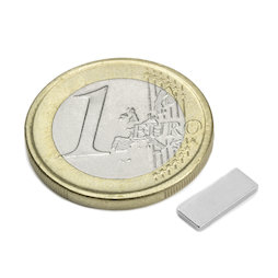 Q-10-04-1.2-N, Bloque magnético 10 x 4 x 1,2 mm, neodimio, N50, niquelado