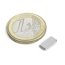 Q-10-05-1.5-N, Block magnet 10 x 5 x 1,5 mm, neodymium, N50, nickel-plated