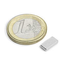 Q-10-05-02-N, Block magnet 10 x 5 x 2 mm, neodymium, N50, nickel-plated