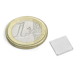 Q-10-10-1.2-N52N, Blokmagneet 10 x 10 x 1,2 mm, neodymium, N52, vernikkeld