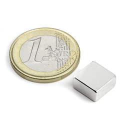 Q-10-10-05-N, Blokmagneet 10 x 10 x 5 mm, neodymium, N42, vernikkeld