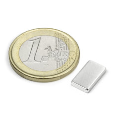 Q-12-07-02-HN, Block magnet 12 x 7 x 2 mm, neodymium, 44H, nickel-plated