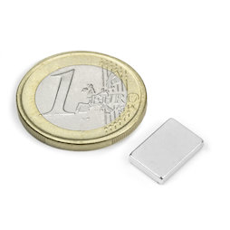 Q-12-08-02-N, Blokmagneet 12 x 8 x 2 mm, neodymium, N50, vernikkeld
