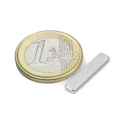 Q-20-04-02-N, Block magnet 20 x 4 x 2 mm, neodymium, N45, nickel-plated
