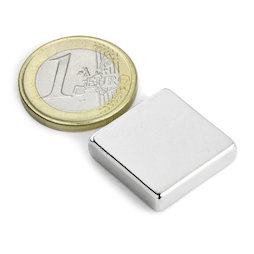 Q-20-20-05-N, Blokmagneet 20 x 20 x 5 mm, neodymium, N42, vernikkeld