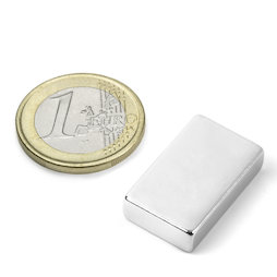 Q-25-15-06-N, Block magnet 25 x 15 x 6 mm, neodymium, N45, nickel-plated