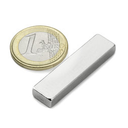 Q-40-10-05-N, Blokmagneet 40 x 10 x 5 mm, neodymium, N42, vernikkeld