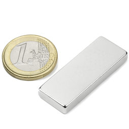 Q-40-15-05-N, Parallelepipedo magnetico 40 x 15 x 5 mm, neodimio, N40, nichelato