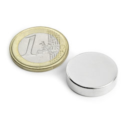 S-20-06-N, Scheibenmagnet Ø 20 mm, Höhe 6 mm, Neodym, N42, vernickelt
