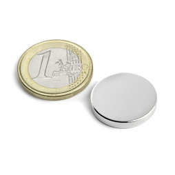 S-20-03-N, Disque magnétique Ø 20 mm, hauteur 3 mm, néodyme, N45, nickelé